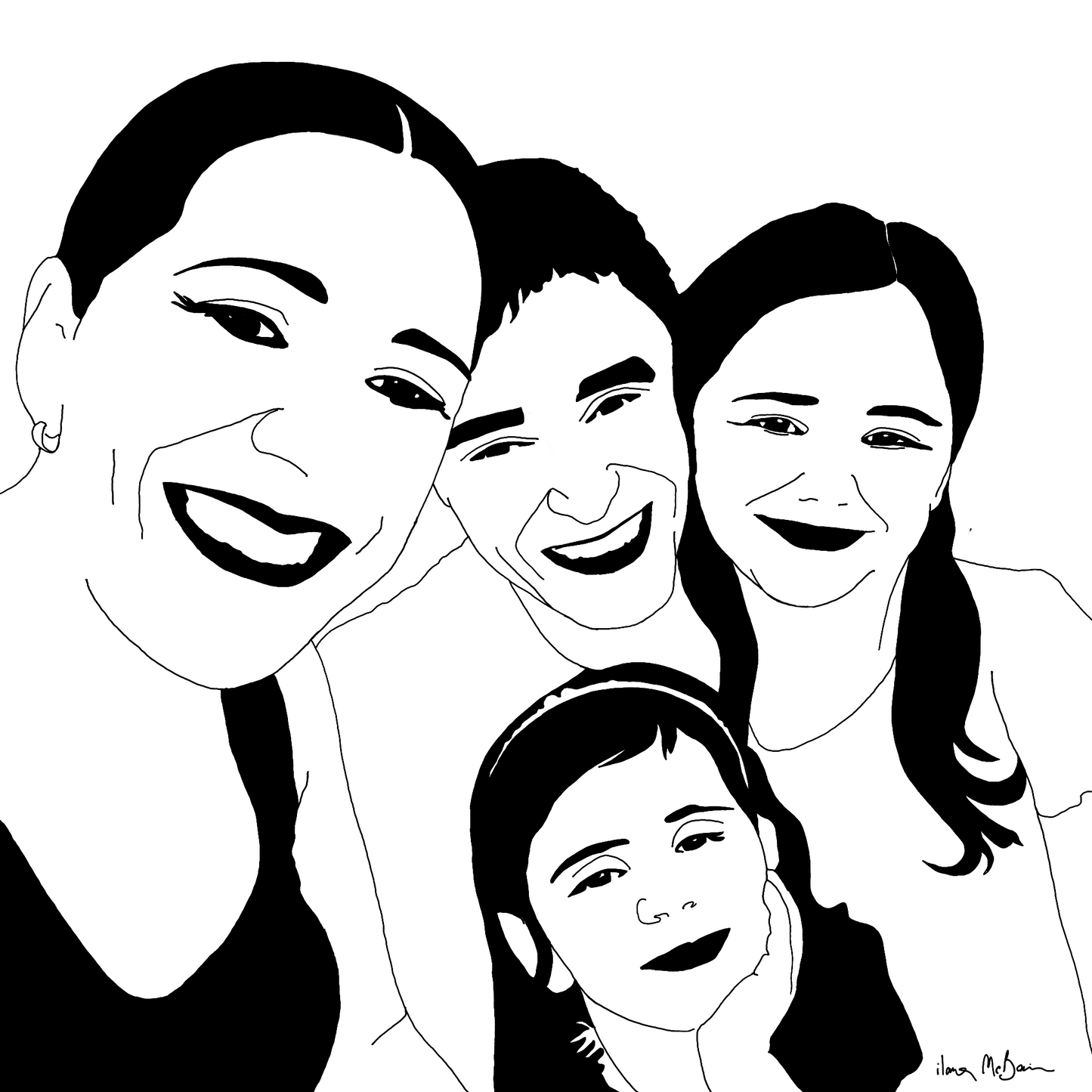 Family Portrait Personalised Portrait