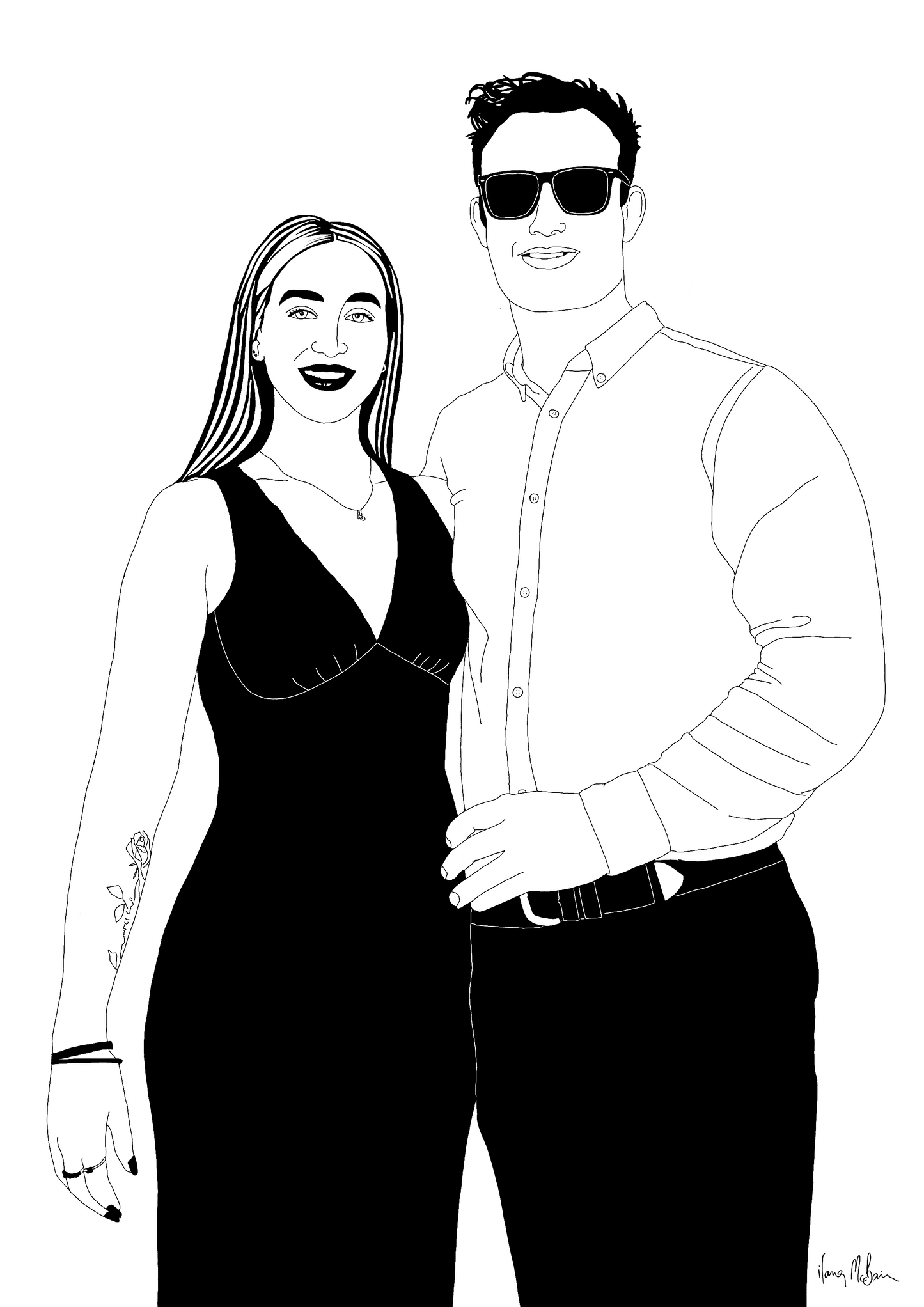 Young Couple Personalised Portrait