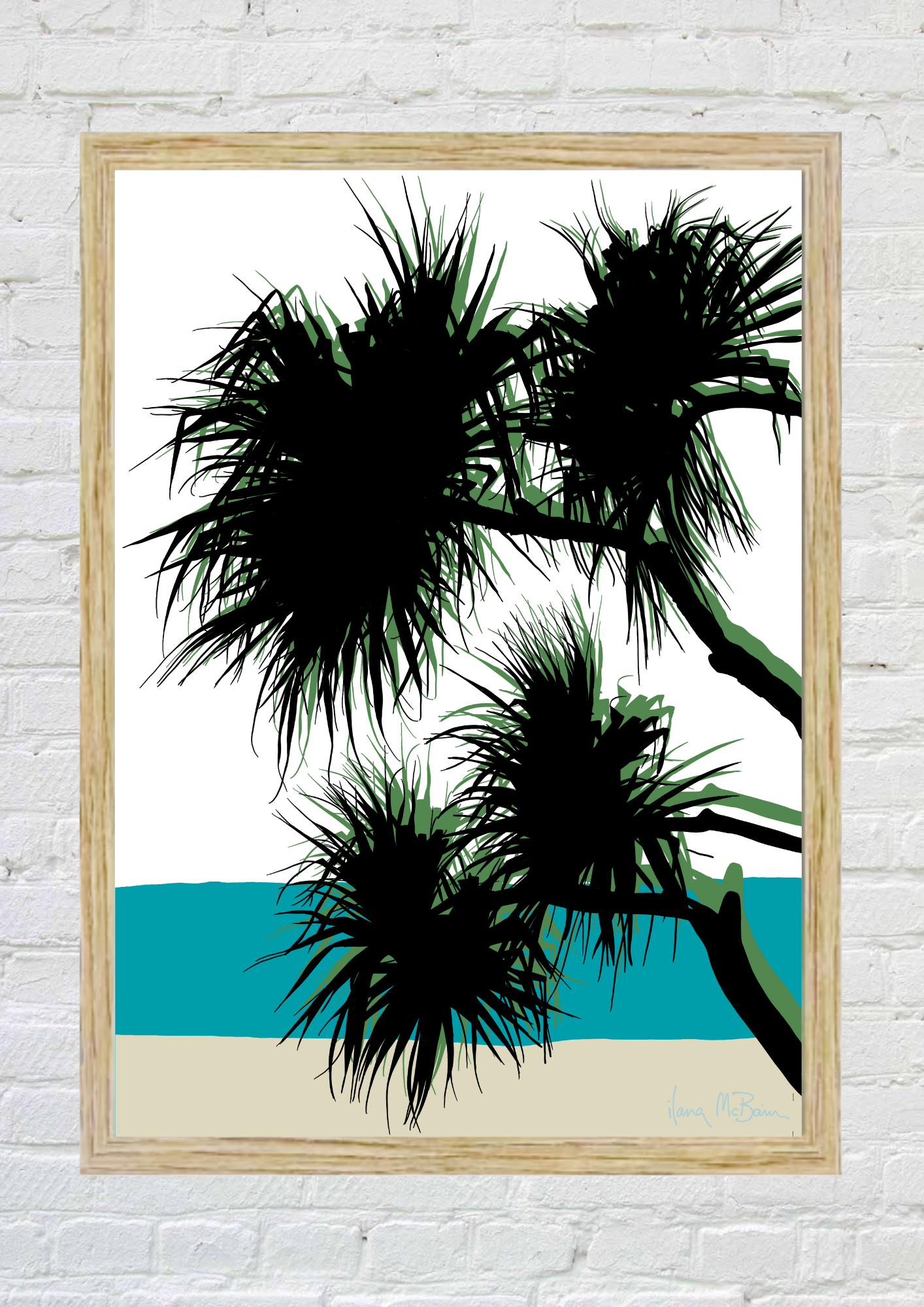 Palm Rhythm – Abstract Palm Tree – Art Print by Ilana McBain