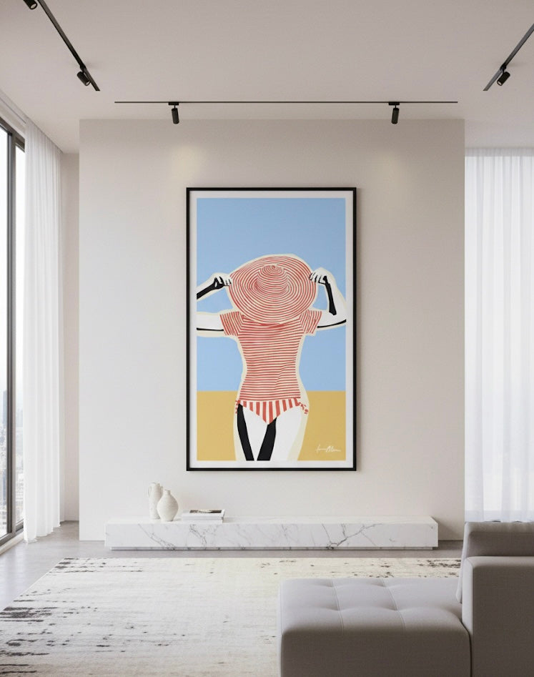 Lola on the Beach – Pop Art - Special Edition Print in a luxury living room
