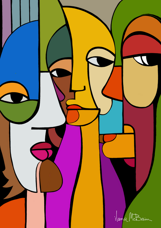 Connected – Bold Modern Art Reflecting Emotional Bonds – Art Print by Ilana McBain