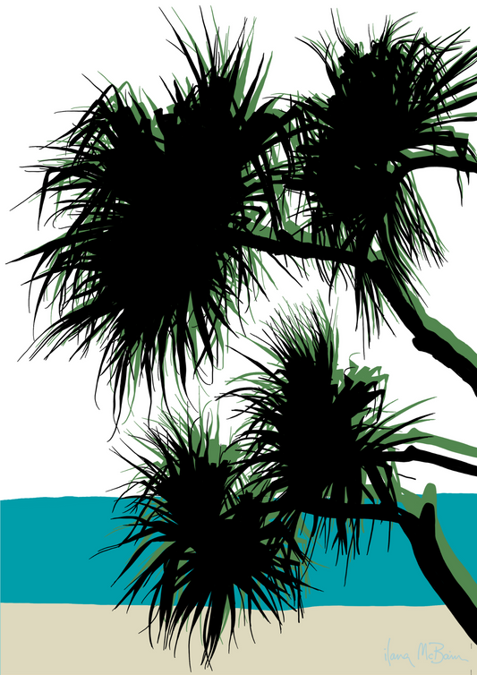 Palm Rhythm – Abstract Palm Tree – Art Print by Ilana McBain