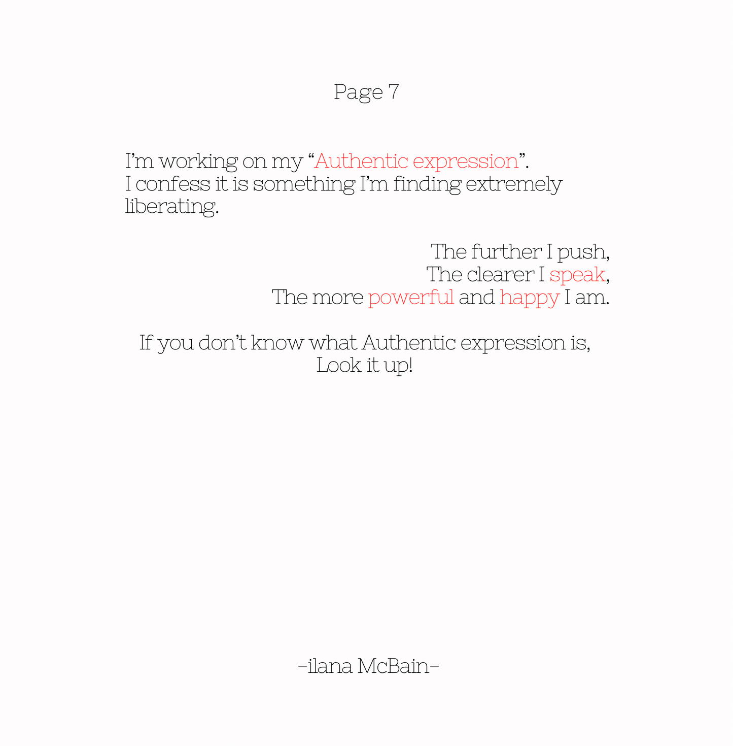 A thought, quote from the book These are my thoughts by Ilana McBain