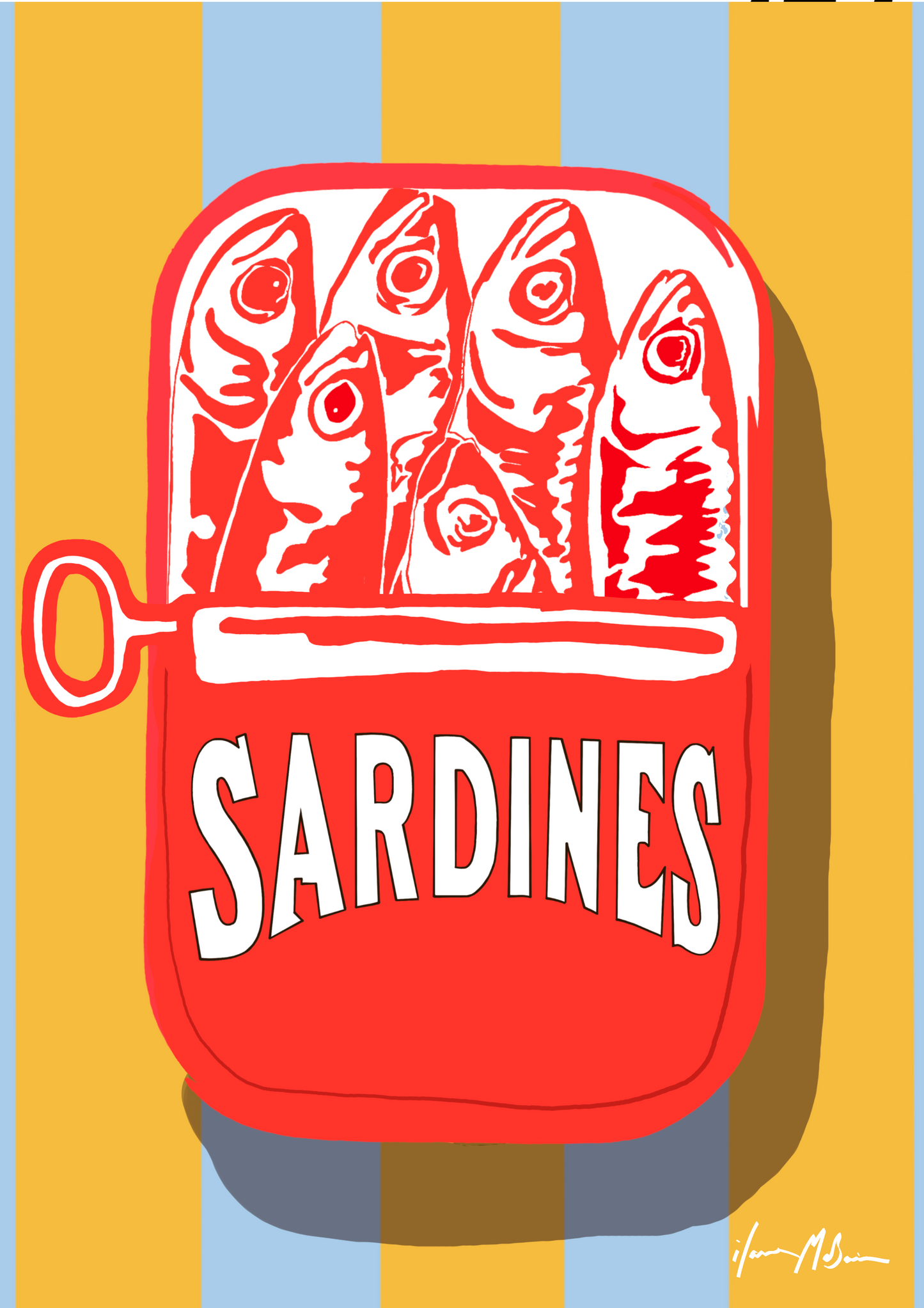 Can of sardines – Gold - Pop Art - Special Edition Print