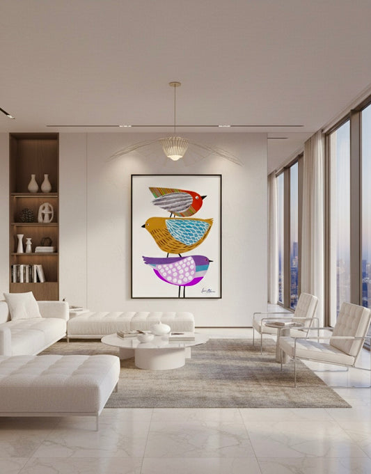 Stack Of Birds - Bird Art Print - Special Edition print 