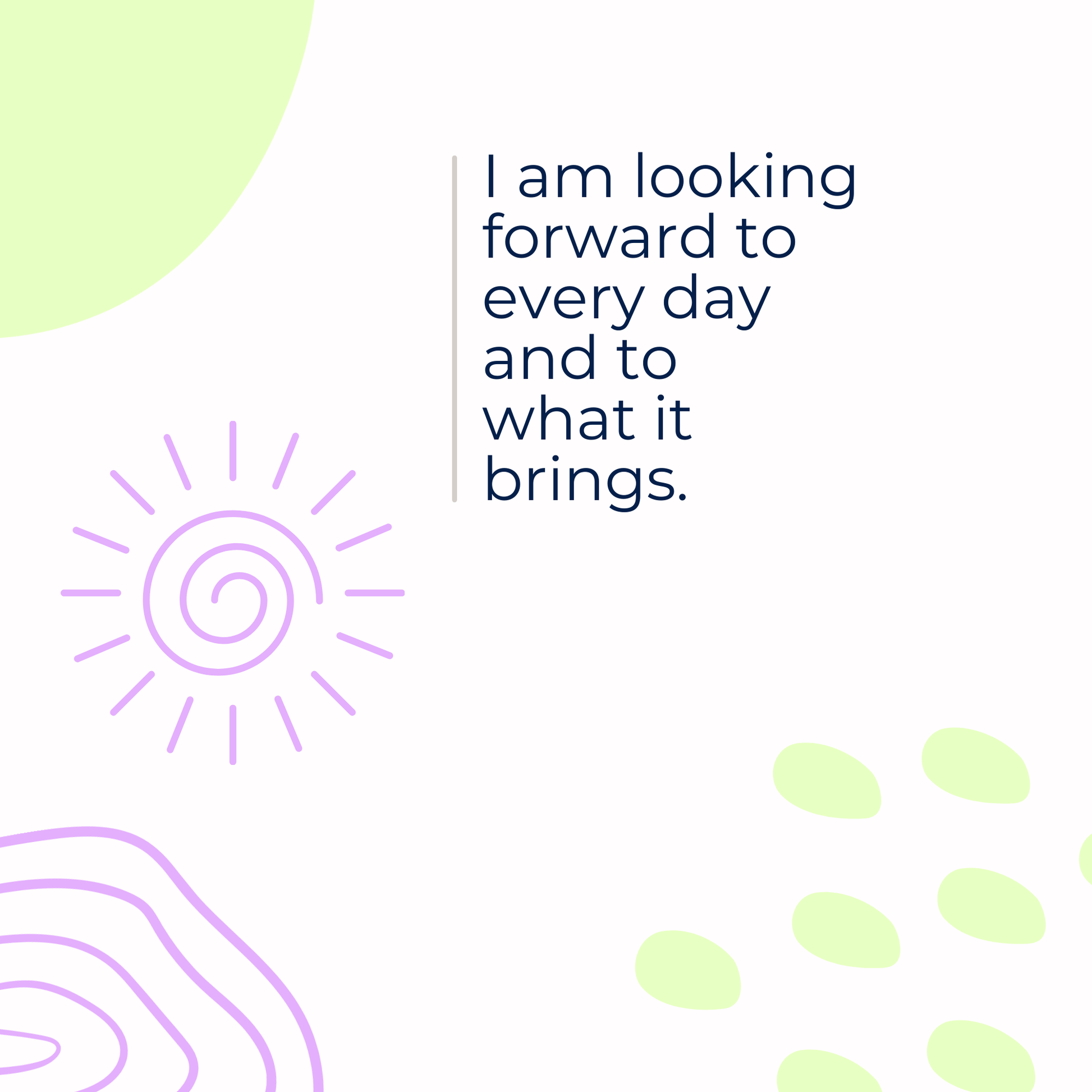 Motivational quote with abstract designs on a light background