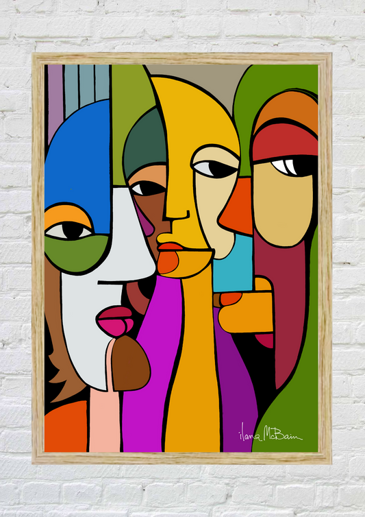 Connected – Bold Modern Art Reflecting Emotional Bonds – Art Print by Ilana McBain