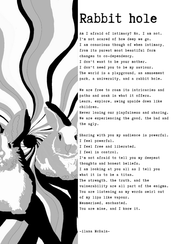 Poem - Rabbit Hole - Art Print – ilana McBain Publications