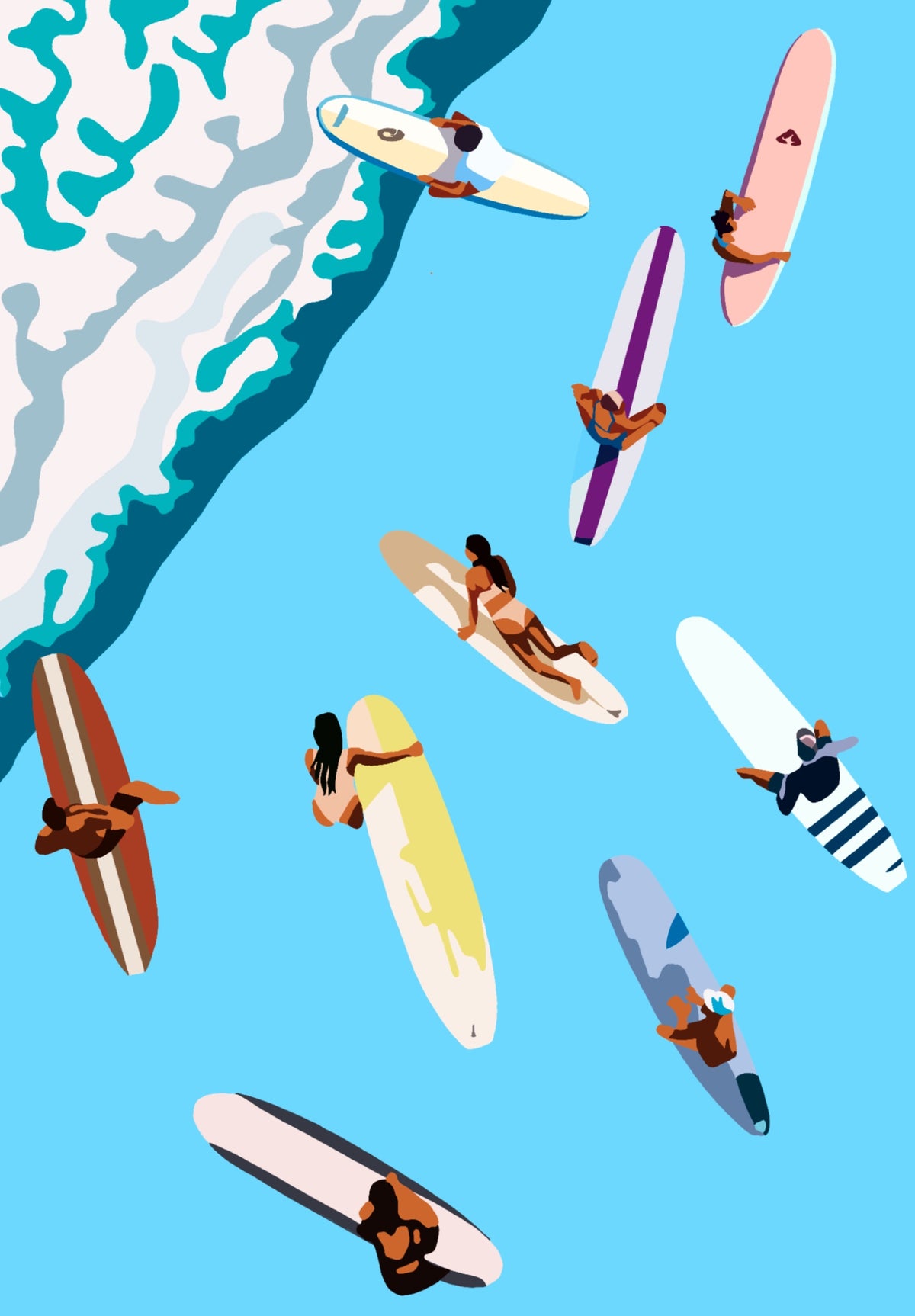 Beyond the Break contemporary surf art print by Australian artist Ilana McBain