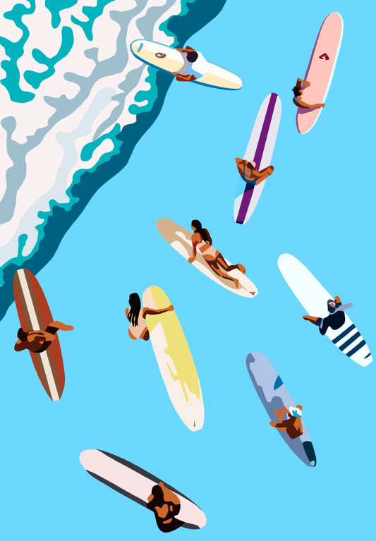 Beyond the Break contemporary surf art print by Australian artist Ilana McBain