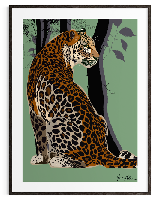 Born to Be Bold leopard fine art print by Australian artist Ilana McBain on cotton rag paper.
