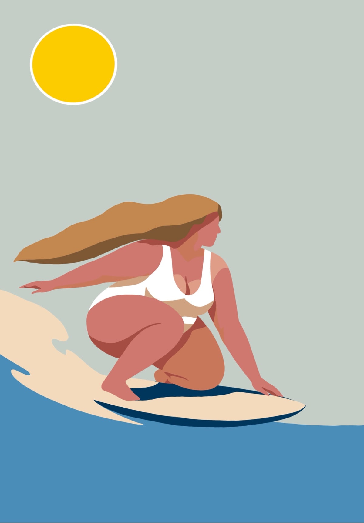 Into the Surf contemporary surf art print by Australian artist Ilana McBain