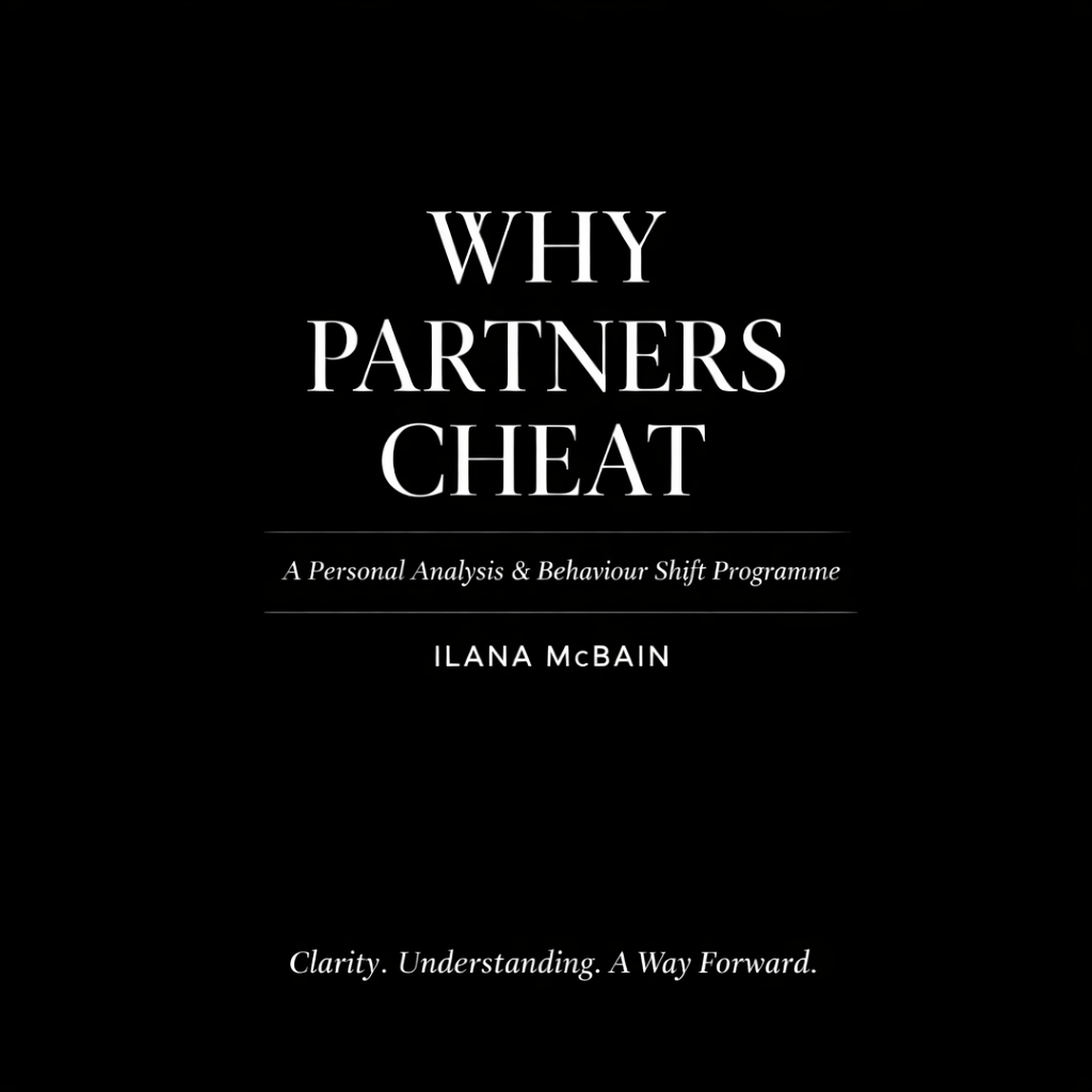 Why Partners Cheat Comprehensive Workshop PDF cover by Ilana McBain — a personal analysis and behaviour shift programme